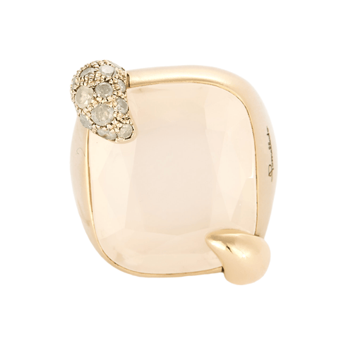 Bague 50 Pomellato - Ritratto - Bague en or rose, quartz rose et diamants 58 Facettes DV26180-1-50-2