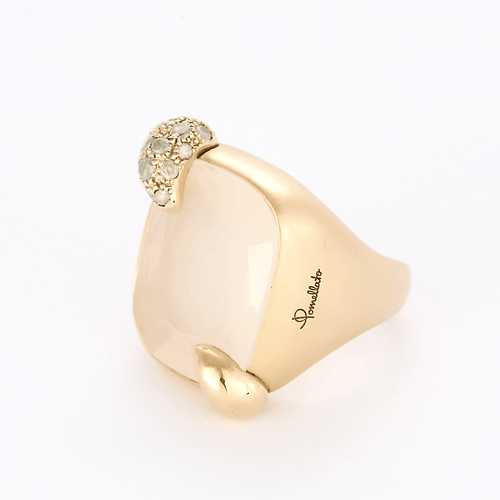 Bague 50 Pomellato - Ritratto - Bague en or rose, quartz rose et diamants 58 Facettes DV26180-1-50-2