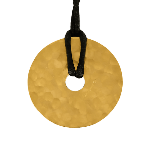 Pendentif DINH VAN - PI - Pendentif en or jaune et cordon de soie noir 58 Facettes DV26635-5