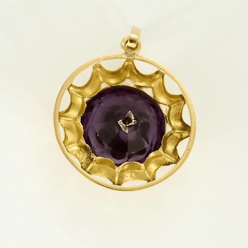 Pendentif Pendentif en or jaune, améthyste à motif floral stylisé 58 Facettes DV0013-34