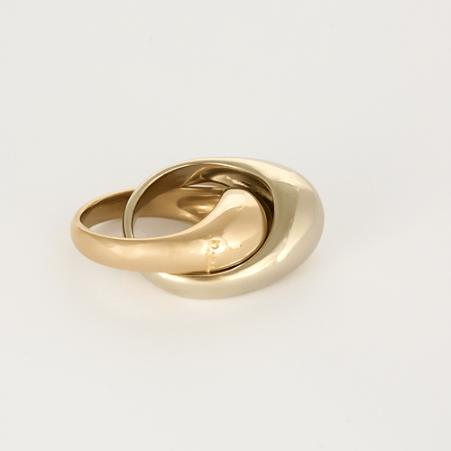 Bague 51 POMELLATO – Double bague en or jaune et or gris. 58 Facettes DV27468-17-51-2