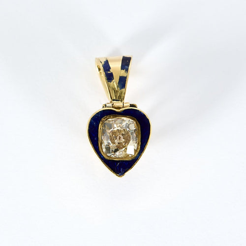 Pendentif Pendentif cœur en or jaune 18K et diamant taille coussin 58 Facettes B250562