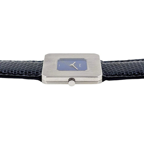 Montre Piaget Protocole 99042 - Montre rectangulaire ultra-plate en or blanc, cadran lapis-lazuli 58 Facettes