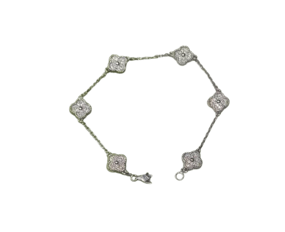 Bracelet Van Cleef & Arpels Sweet Alhambra - Bracelet 6 motifs en or blanc et diamants 58 Facettes Jnci14