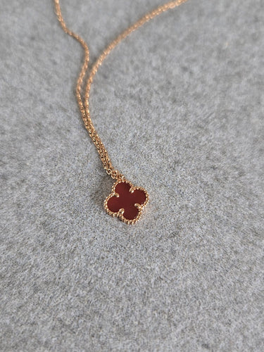 Collier Van Cleef & Arpels Sweet Alhambra - Collier en or rose et cornaline 58 Facettes Jnci36