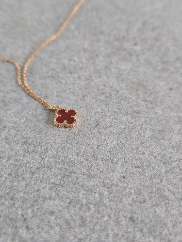 Collier Van Cleef & Arpels Sweet Alhambra - Collier en or rose et cornaline 58 Facettes Jnci36