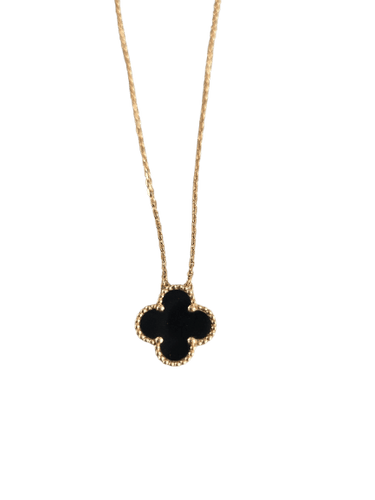 Collier Van Cleef & Arpels Vintage Alhambra - Collier en or jaune et onyx 58 Facettes Jnci38