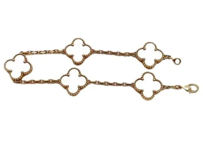 Bracelet Van Cleef & Arpels Vintage Alhambra - Bracelet 5 motifs en or jaune et nacre 58 Facettes Jnci41