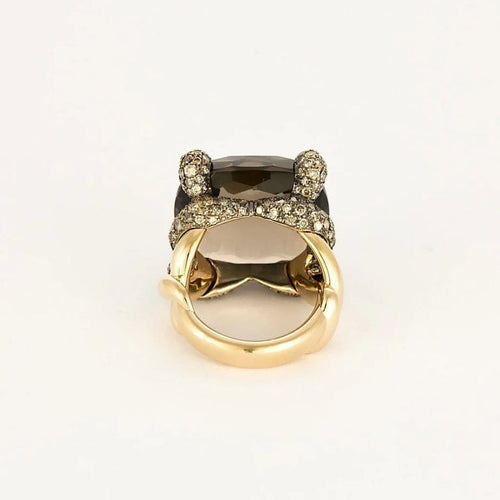 Bague 50 Pomellato - Tango - Bague en or rose 18k, quartz fumé et diamants 58 Facettes 58FC130