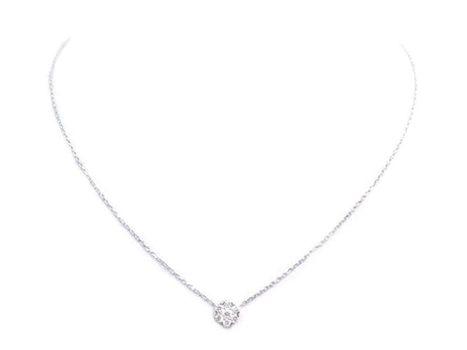 Collier VAN CLEEF & ARPELS - Collier Pendentif "Fleurette" Or Blanc et Diamants 58 Facettes 232851