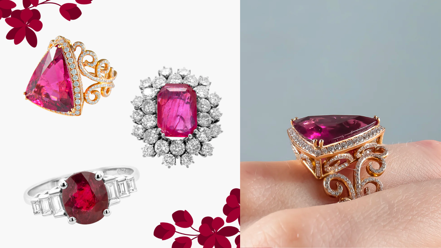 Focus bijoux aux pierres rouges