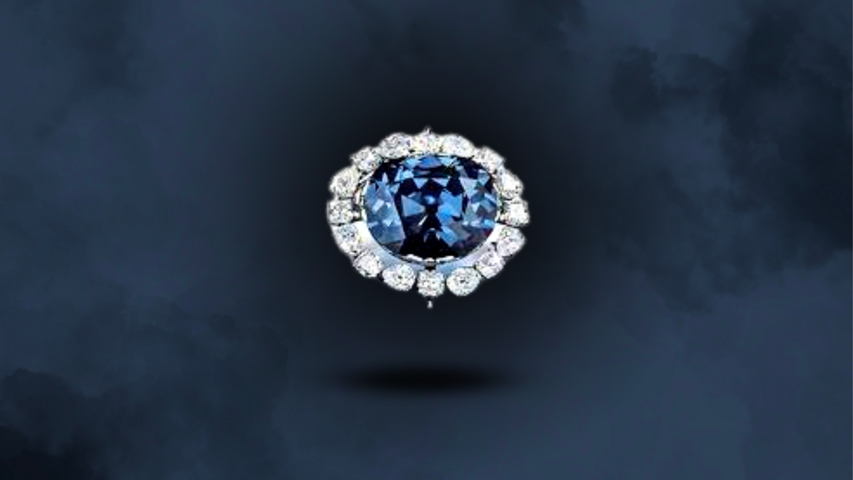 Hope diamond inspiration blue sapphire and diamond ring