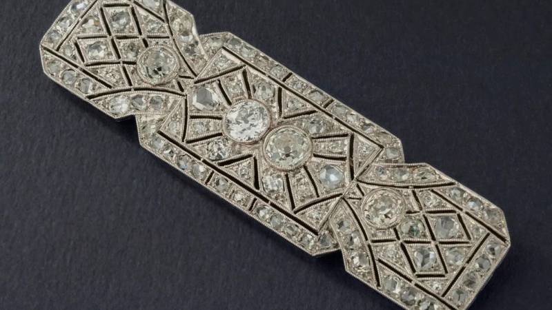 Bracelet En Argent Massif 925 Art Déco Géométrique Vintage - Ancien - Occasion