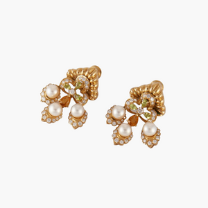 Boucle d’oreille vintage blanches et miroirs colorés années 70 Boucle d’oreille vintage blanches et miroirs colorés années 70