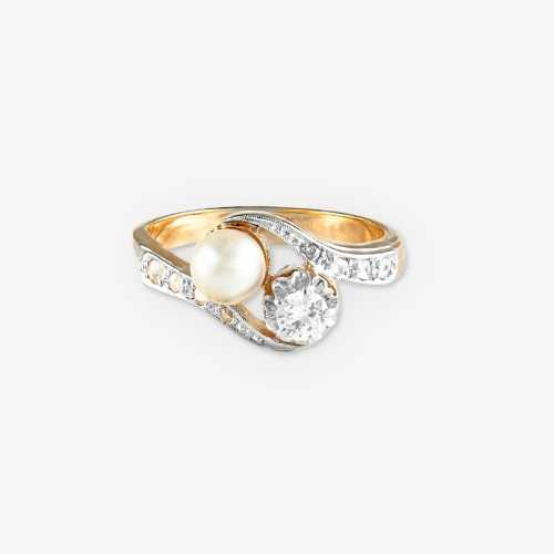 Bague "toi Et Moi" En Argent Massif - Taille 58 - Occasion à Saisir