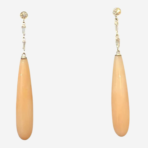 Boucles d'oreilles vintage rose et dorées années 70 - Boutique Vintage