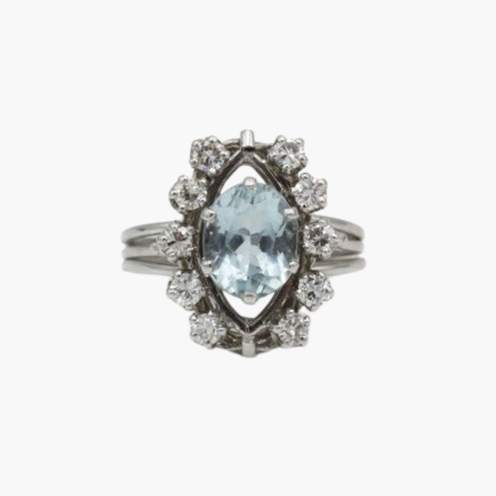 Bague aigue-marine diamant