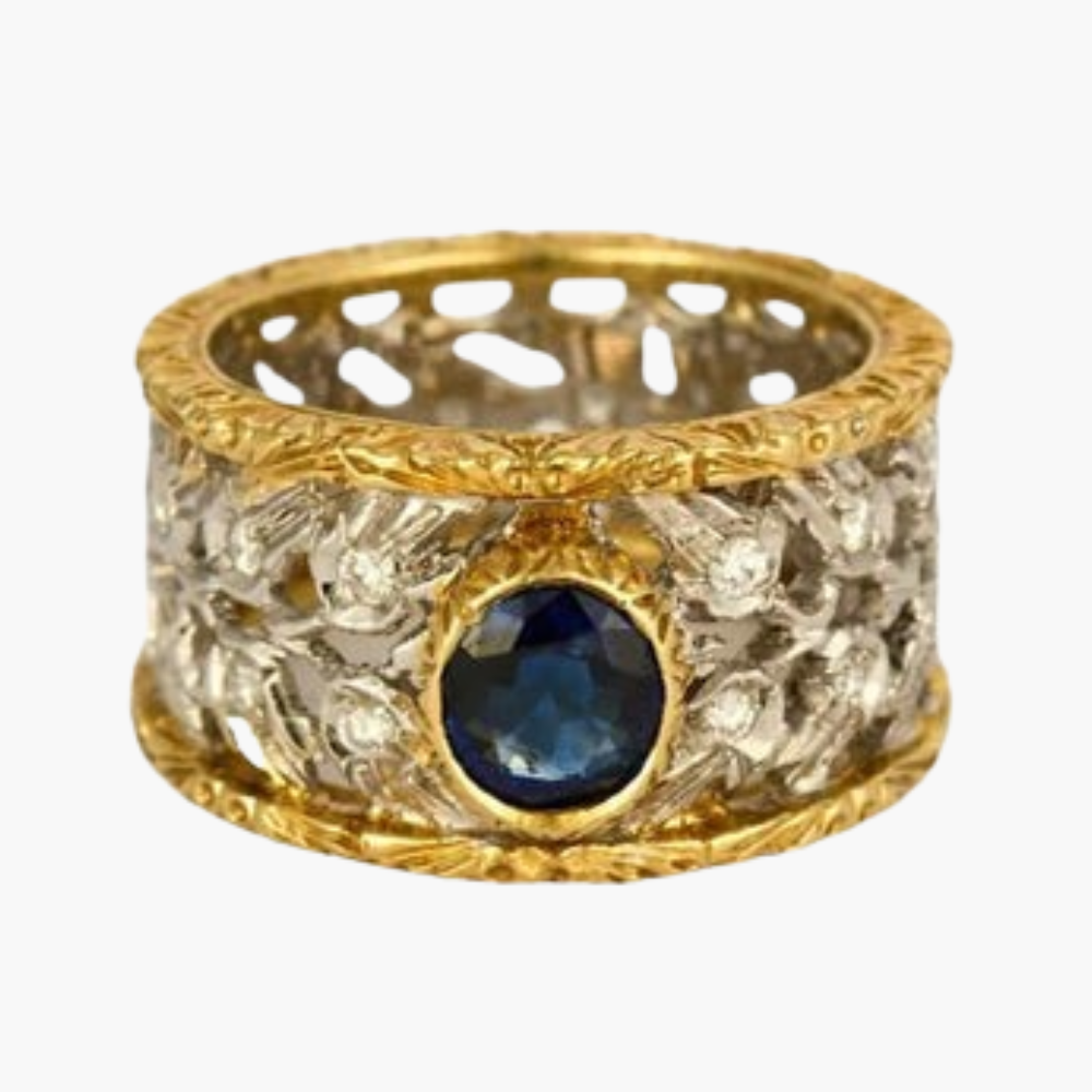 Boîte à Bijoux Vintage BUCCELLATI - Écrin Pour Bague - Fabriqué En Italie, Occasion