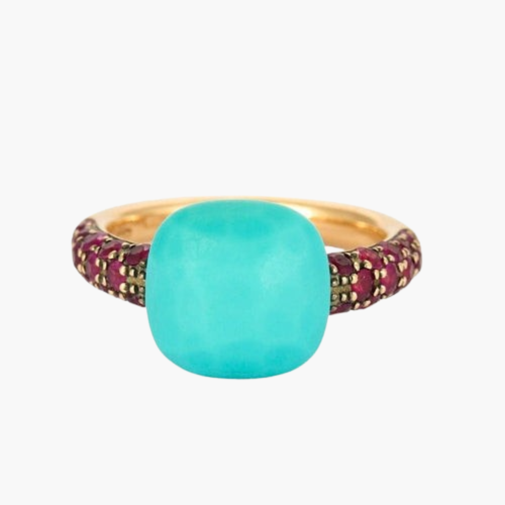 Bague fantaisie bleu turquoise taille 57 / USA 8 pour femme Bague fantaisie bleu turquoise taille 57 / USA 8 pour femme