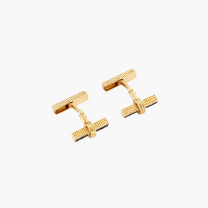 Paire De Boutons De Manchette En Or Jaune 9 Carats, Texturés Et Polis Entrelac%c3%a9s En Cha%c3%aene Paire De Boutons De Manchette En Or Jaune 9 Carats, Texturés Et Polis Entrelac%c3%a9s En Cha%c3%aene