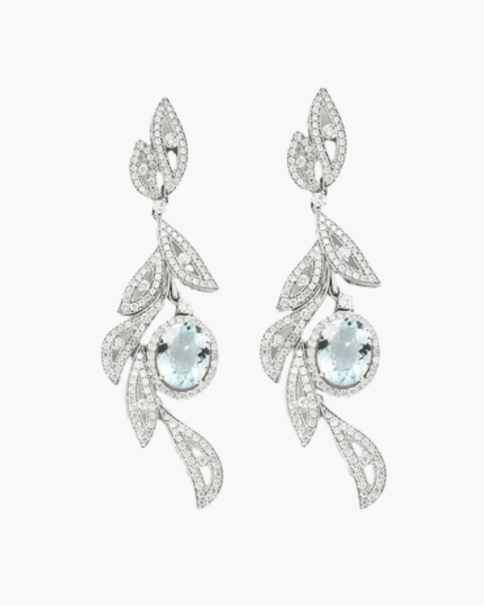 Boucles D'oreilles Clips Vintage En Résine Bleu Aigue-marine - Or - Parfait état