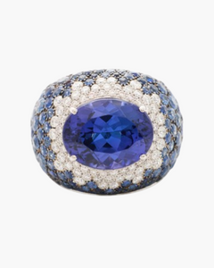 Bague tanzanite diamant