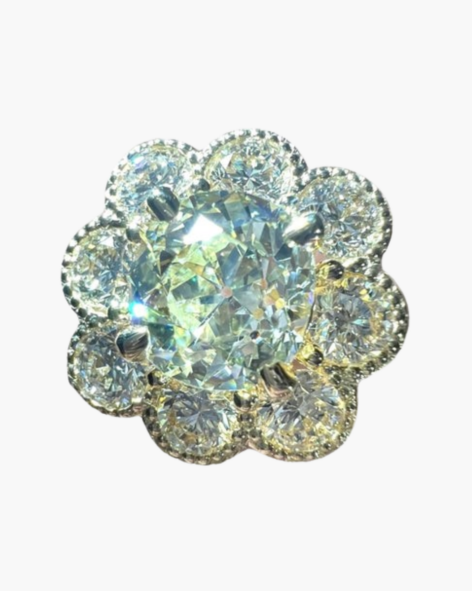 Parure 3 Pièces En Perles Fantaisie - Collier, Bracelet, Bague Vert & Or