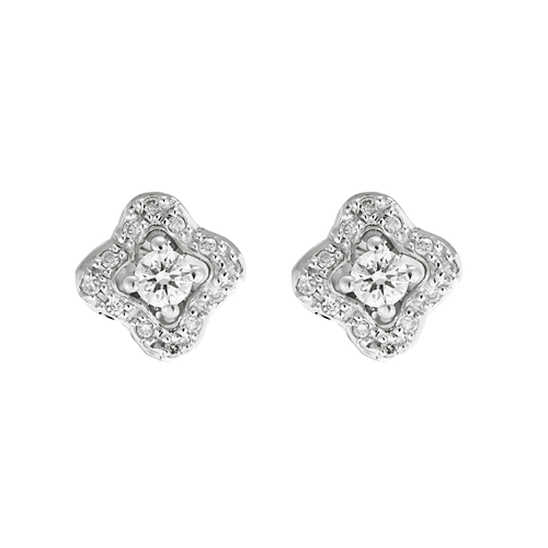 Boucles d'oreilles MAUBOUSSIN - Chance of love - Paire de boutons d'oreilles en or gris et diamants 58 Facettes DV28310-3
