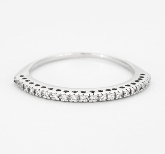 Bague 51 Demi-alliance en or blanc et diamants 58 Facettes DV0624-20