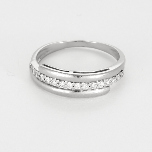 Bague 52 Demie Alliance en or gris et diamants 58 Facettes DV24085-2