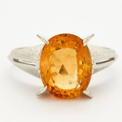 Bague 51 Bague en or gris et citrine 58 Facettes DV0080-4