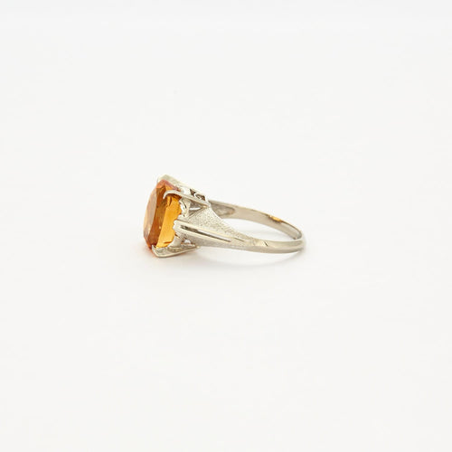 Bague 51 Bague en or gris et citrine 58 Facettes DV0080-4