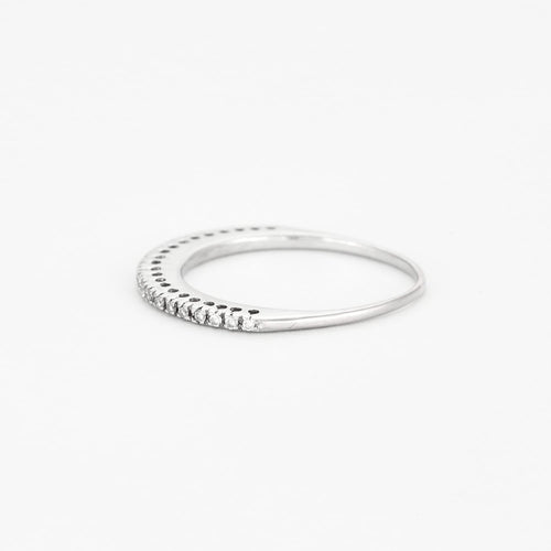 Bague 51 Demi-alliance en or blanc et diamants 58 Facettes DV0624-20