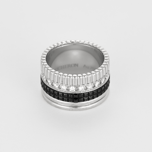 Bague 49 Bague Boucheron Quatre Black Edition grand modèle en or blanc, diamants et PVD noir. 58 Facettes DV27634-1