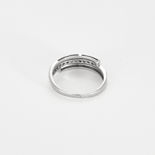 Bague 52 Demie Alliance en or gris et diamants 58 Facettes DV24085-2