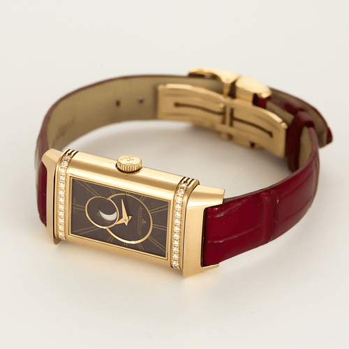 Montre Jaeger Lecoultre - Reverso Duetto Moon - Montre de dame en or rose et diamants 58 Facettes DV25096-1