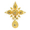 Pendentif Croix baroque - Pendentif en or jaune 18K et 23 diamants 58 Facettes 07162-0181