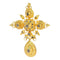 Pendentif Croix baroque - Pendentif en or jaune 18K et 23 diamants 58 Facettes 07162-0181