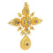 Pendentif Croix baroque - Pendentif en or jaune 18K et 23 diamants 58 Facettes 07162-0181