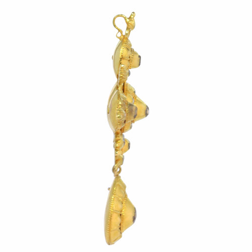 Pendentif Croix baroque - Pendentif en or jaune 18K et 23 diamants 58 Facettes 07162-0181