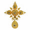 Pendentif Croix baroque - Pendentif en or jaune 18K et 23 diamants 58 Facettes 07162-0181