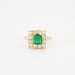 Ring 56 Old gold emerald and diamond ring 58 Facettes