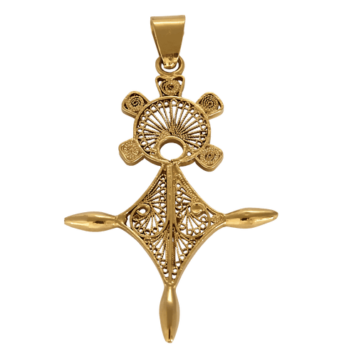 Pendentif Pendentif "Croix d'Agadez" en or jaune 58 Facettes DV26327-8