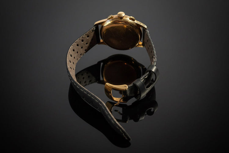 Montre Chronographe suisse - Montre en or jaune 18K, cadran blanc 38 mm 58 Facettes