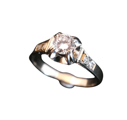 Ring 50 Diamond Solitaire Ring, Art Deco 58 Facettes