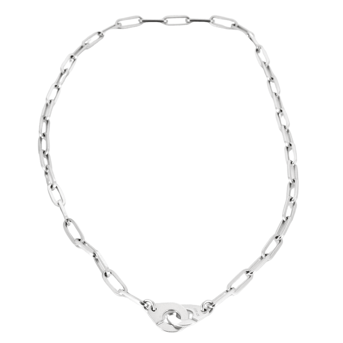 Collier Dinh Van - Collier menottes or blanc 58 Facettes