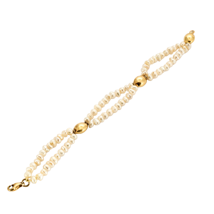 Bracelet or jaune perles baroques