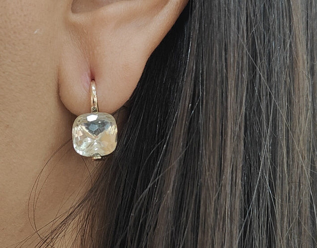 Boucles d'oreilles Pomellato Nudo Classic - Boucles d’oreilles en or rose 18 kt et topaze blanche 58 Facettes 33436