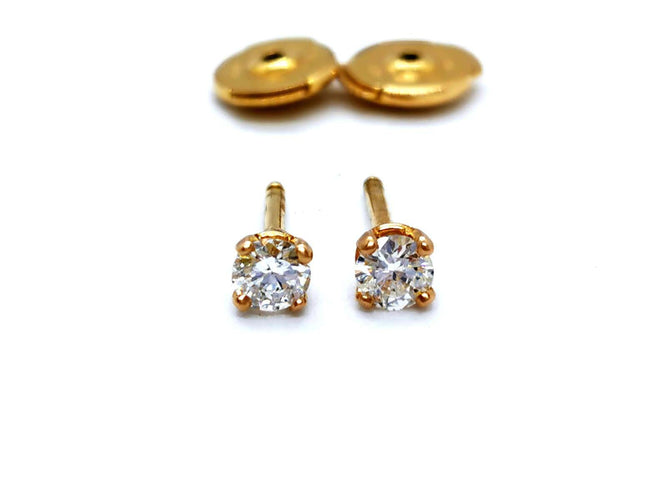 Boucles d'oreilles Boucles d’oreilles puces en or jaune 18 carats et diamants 58 Facettes 1003190CD