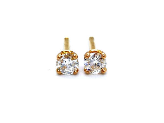 Boucles d'oreilles Boucles d’oreilles puces en or jaune 18 carats et diamants 58 Facettes 1003190CD